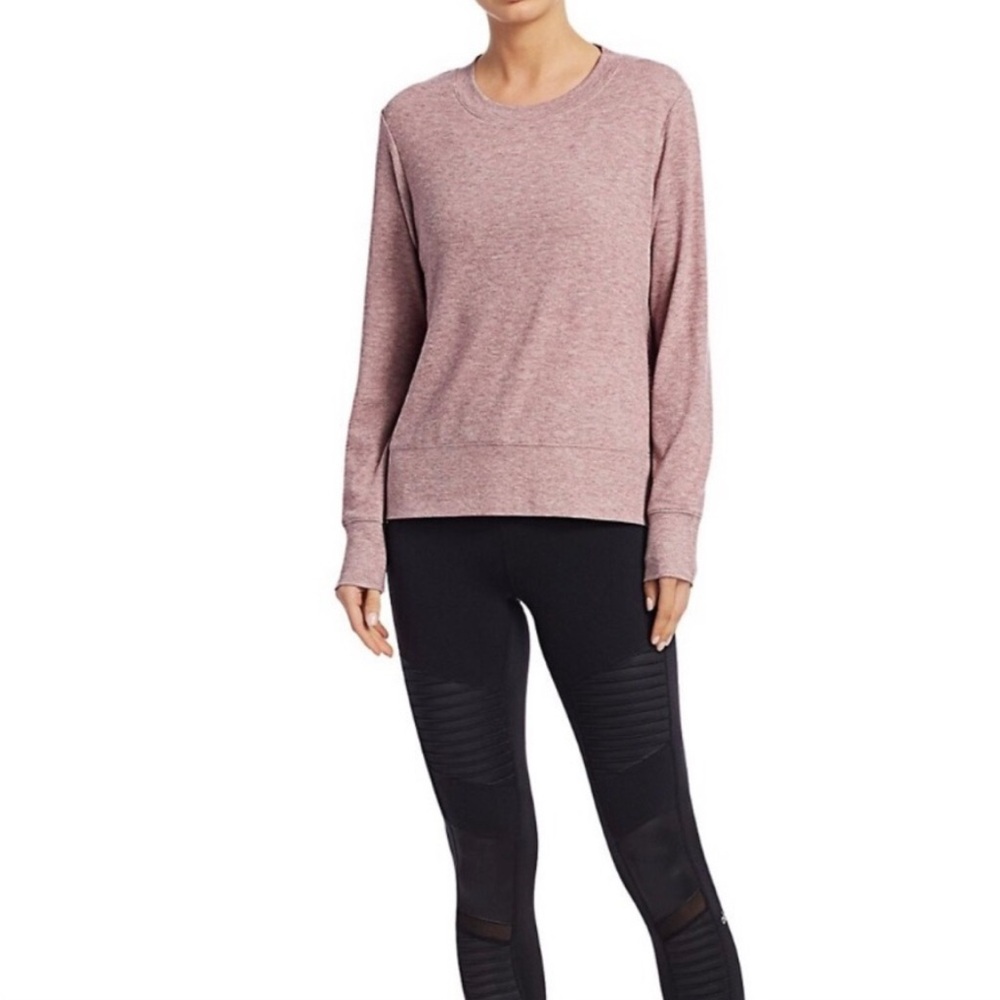 Alo Yoga Glimpse Long-Sleeve Tee in Dusted Plum Heather, Size XS